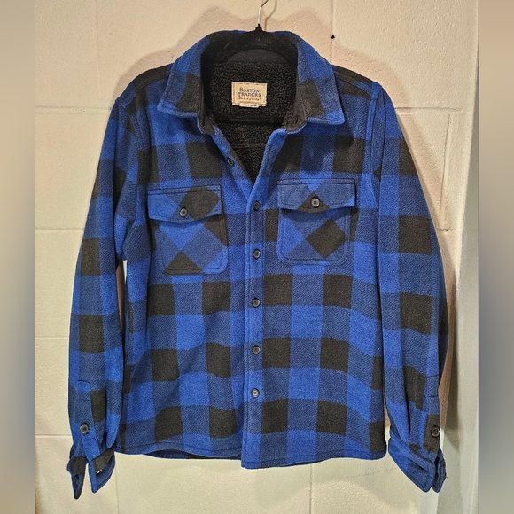Boston Traders Men's flannel Shirt Jacket, Polar Fleece M - Picture 1 of 5